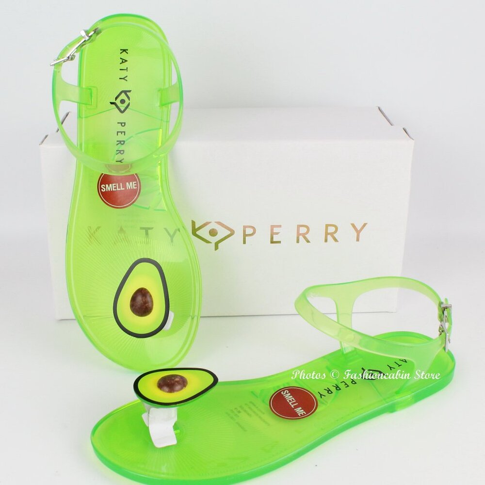 NEW KATY PERRY Geli Jelly Avocado Sandal, US 10